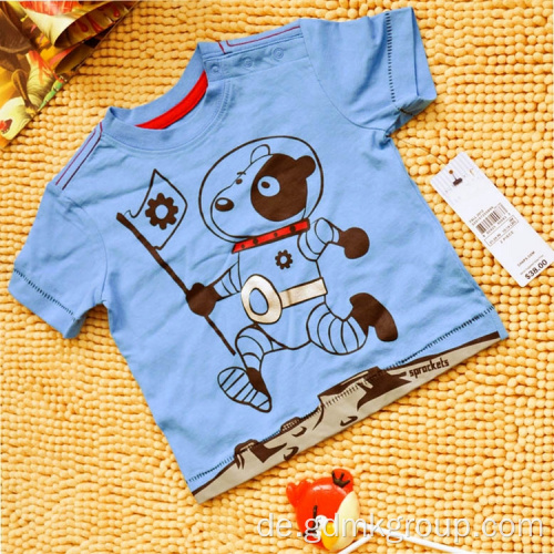 Jungen Kinder Sommer Bedrucktes Kurzarm T-Shirt Loose